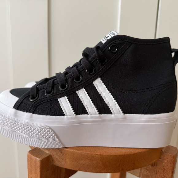NEW WOMEN'S ADIDAS NIZZA PLATFORM SNEAKERS HIGH TOP - Picture 3 of 4